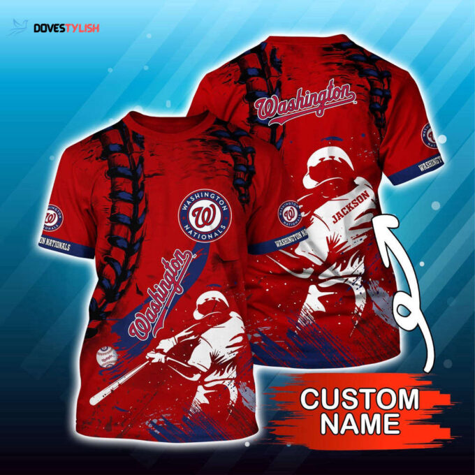 Customized MLB Washington Nationals 3D T-Shirt Sunset Slam Chic For Sports Enthusiasts