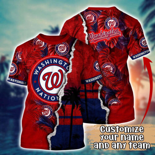 Customized MLB Washington Nationals 3D T-Shirt Tropic MLB Style For Sports Enthusiasts