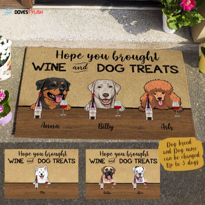 Cute Dog Brought Dog Treats Custom Doormat Gift For Dog Lovers