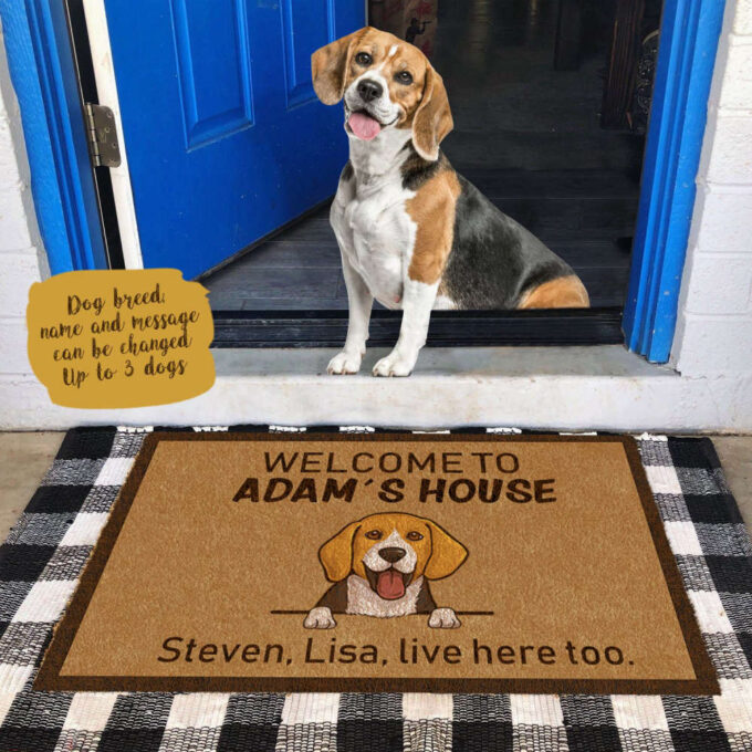 Cute Dog Welcome To Dog’s House Custom Doormat Gift For Dog Lovers