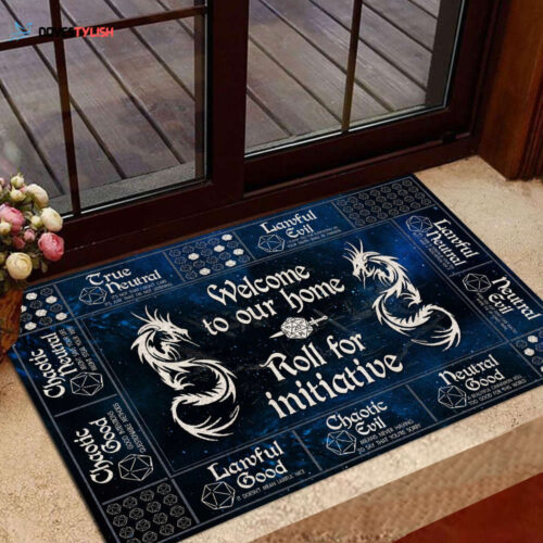 D&D Dragon Roll for initiative Doormat gift for game lovers Doormat