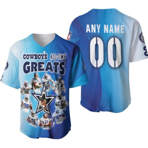 Dallas Cowboys All-Time Greats Legends Signatures Designed Allover Gift With Custom Name Number For Cowboys Fans Baseball Jersey