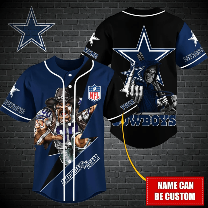 Dallas Cowboys Personalized Baseball Jersey