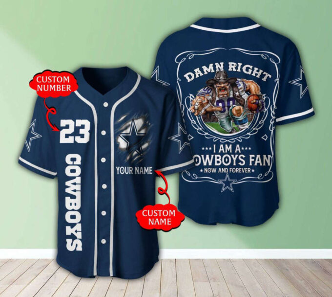 Dallas Cowboys Personalized Baseball Jersey