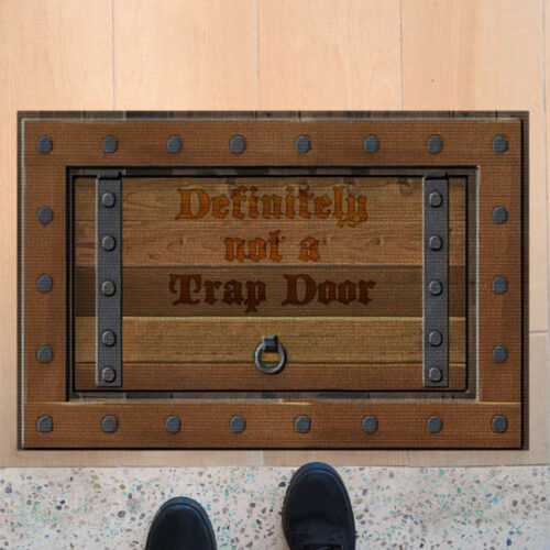 Definitely Not A Trap Door Funny Doormat Gift For Friend Family Home Decor Warm House Gift Welcome Mat, Birthday Gift