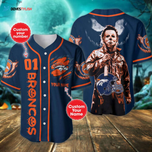 Denver Broncos Halloween Personalized Baseball Jersey