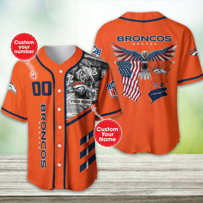 Denver Broncos Personalized Baseball Jersey