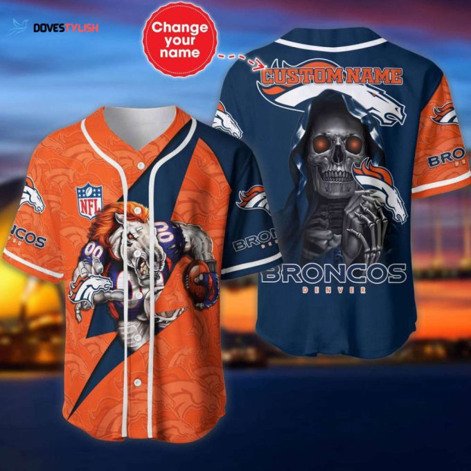 Denver Broncos Personalized Baseball Jersey Gift for Men Dad
