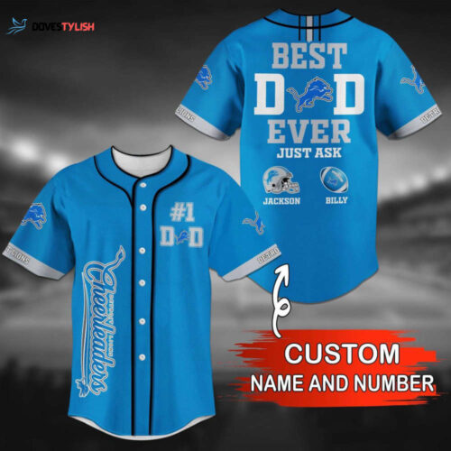 Detroit Lions Personalized Baseball Jersey