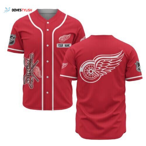 Detroit Red Wings Baseball Jersey Custom Name For Fans