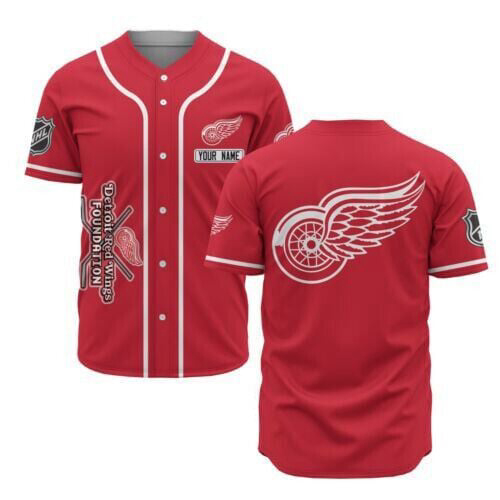 Detroit Red Wings Baseball Jersey Custom Name For Fans