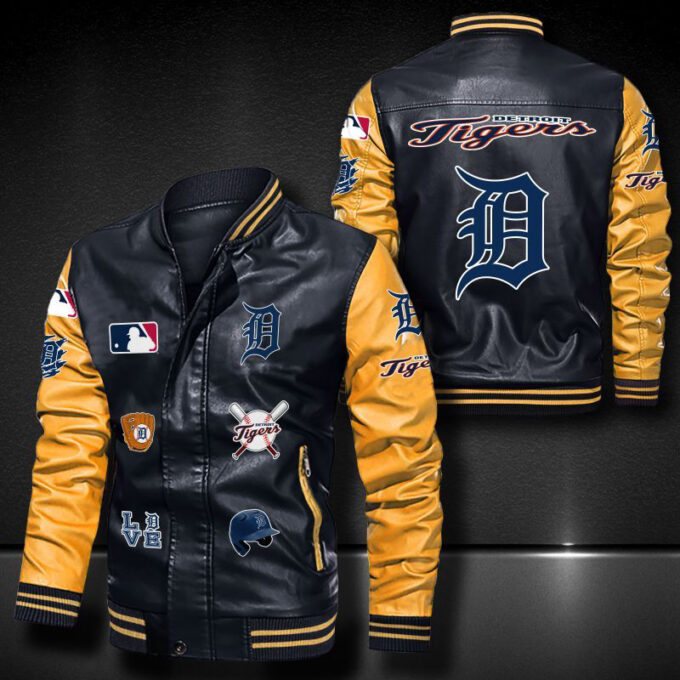 Detroit Tigers Leather Bomber Jacket