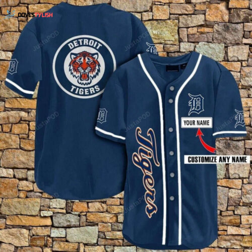 Detroit Tigers Personalized Baseball Jersey Gift for Men Dad