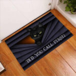 Did You Call First Black Cat Easy Clean Welcome DoorMat