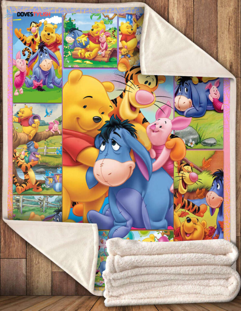 DN Doormat WTP Happy Pooh And Friends Blanket Awesome WTP Blanket