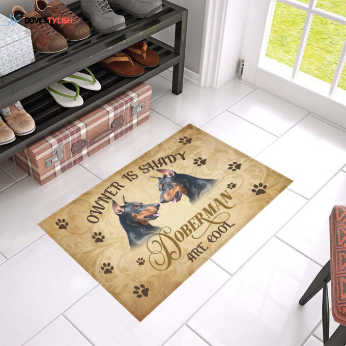 Dog – Cool Doberman Pinscher Easy Clean Welcome DoorMat