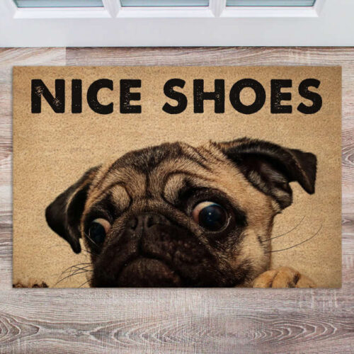 Dog Nice Shoes Coir Pattern All Over Printing Doormat