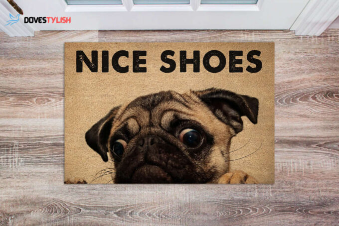 Dog Nice Shoes Coir Pattern All Over Printing Doormat