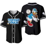 Donald Duck Blue Black Cute Disney Unisex Cartoon Graphic Casual Outfits Custom Baseball Jersey Gift for Men Dad
