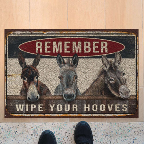 Donkey Wipe Your Hooves Vintage Funny Indoor And Outdoor Doormat Warm House Gift Welcome Mat Birthday Gift For Donkey Lovers Farm Farmer