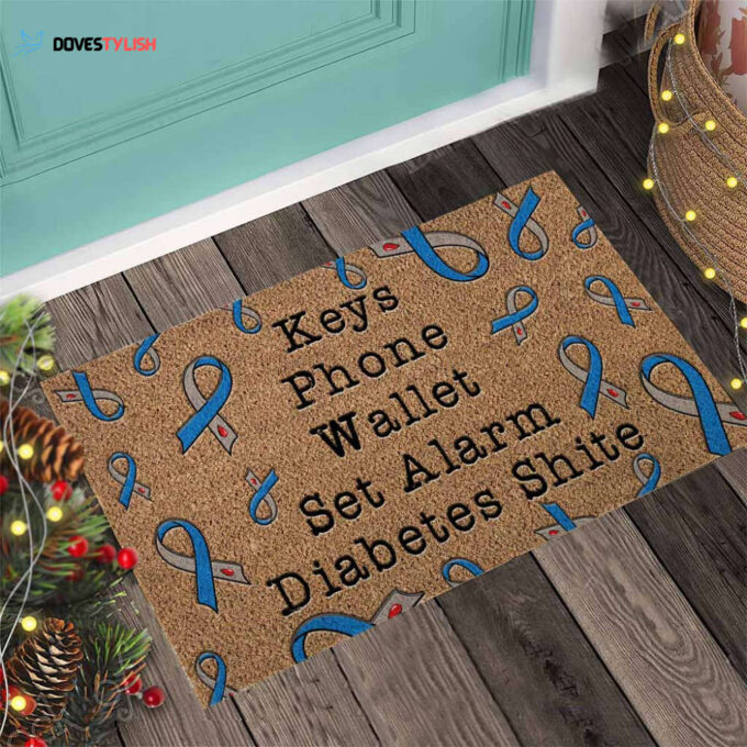 Dont Forget List Diabetes Awareness Easy Clean Welcome DoorMat