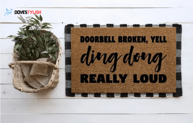 Doorell Broken Yell Ding Dong Really Loud Easy Clean Welcome DoorMat