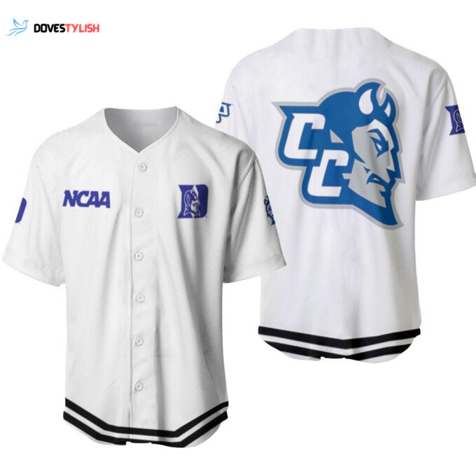 Duke Blue Devils Classic White With Mascot Gift For Duke Blue Devils Fans Baseball Jersey