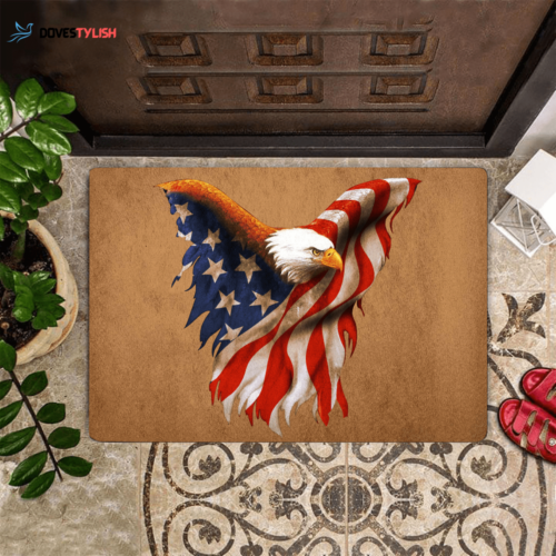 Eagle USA Flag Easy Clean Welcome DoorMat
