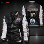 Edmonton Oilers Leather Bomber Jacket