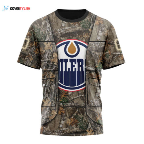 Edmonton Oilers Vest Kits With Realtree Camo Unisex T-Shirt For Fans Gifts 2024