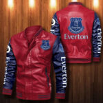 Everton Fc Leather Bomber Jacket