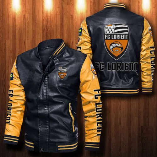 Fc Lorient Leather Bomber Jacket