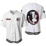 Florida State Seminoles Classic White With Mascot Gift For Florida State Seminoles Fans Baseball Jersey