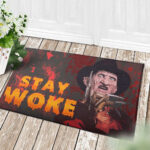 Freddy Stay Woke Horror Halloween Doormat