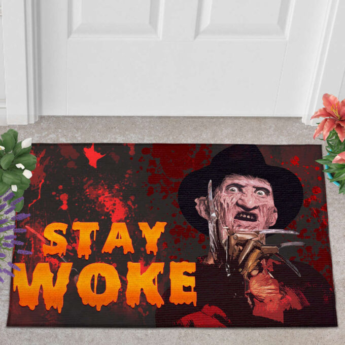 Freddy Stay Woke Horror Halloween Doormat