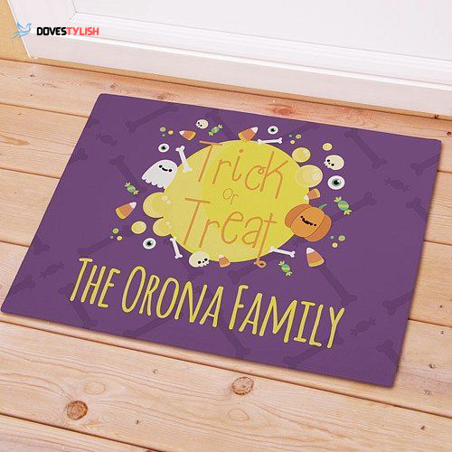 Full Moon Trick Or Treat Personalized Halloween Doormat Home Decor 2024