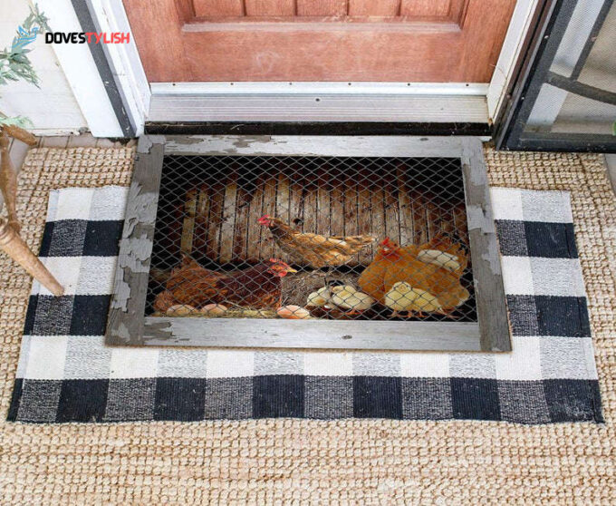 Funny Chickens In Cage Doormat Welcome Mat House Warming Gift Home Decor Funny Doormat Gift Idea
