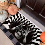 FUNNY SKULL ILLUSION DOORMAT