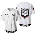 Georgia Bulldogs Classic White With Mascot Gift For Georgia Bulldogs Fans Baseball Jersey
