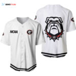 Georgia Bulldogs Classic White With Mascot Gift For Georgia Bulldogs Fans Baseball Jersey
