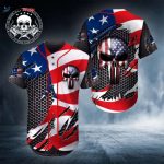 Ghost Flag US Skull Baseball Jersey Personalized