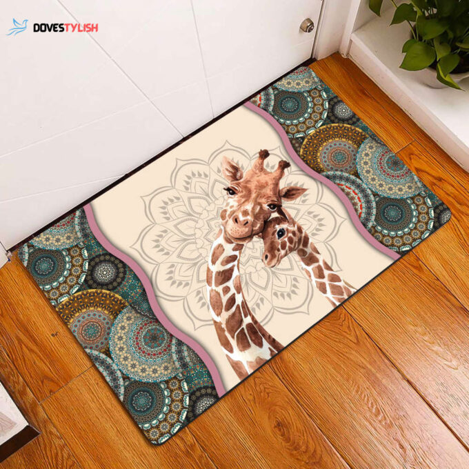 Giraffe – Mandala Indoor And Outdoor Doormat Welcome Mat Housewarming Gift Home Decor Funny Doormat Gift Idea