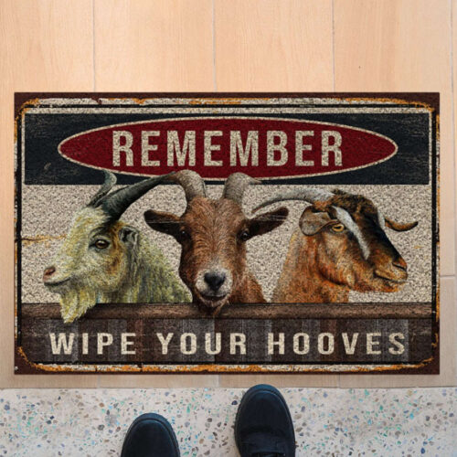 Goats Wipe Your Hooves Vintage Funny Indoor And Outdoor Doormat Warm House Gift Welcome Mat Birthday Gift For Goat Lovers Farm Farmer