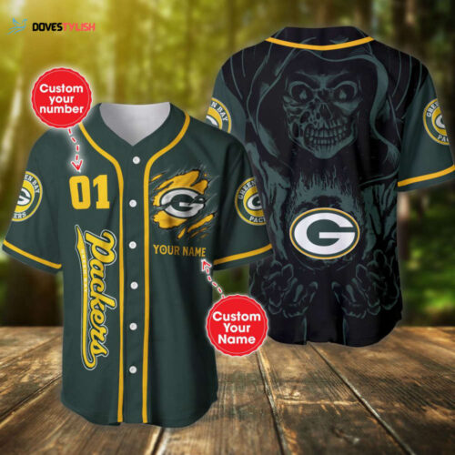 Green Bay Packers Baseball Jersey Custom Name And Number