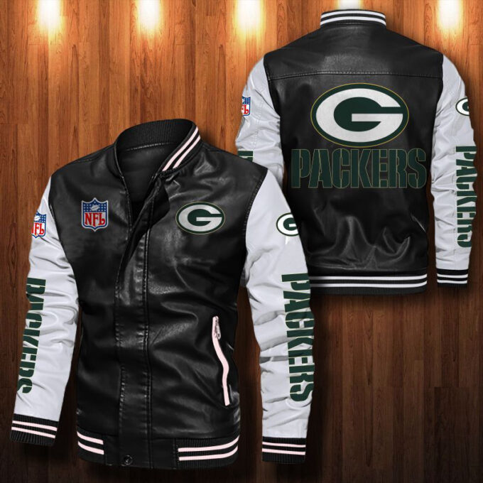 Green Bay Packers Leather Bomber Jacket