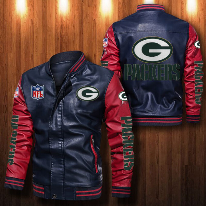 Green Bay Packers Leather Bomber Jacket