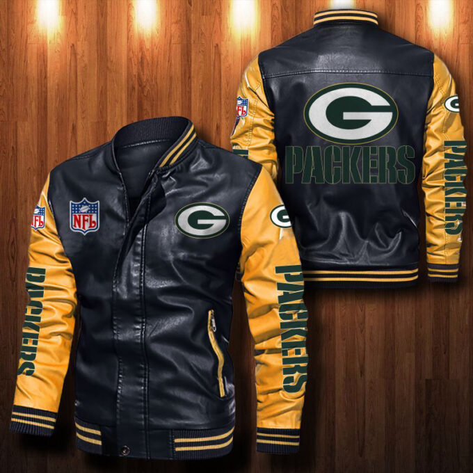 Green Bay Packers Leather Bomber Jacket