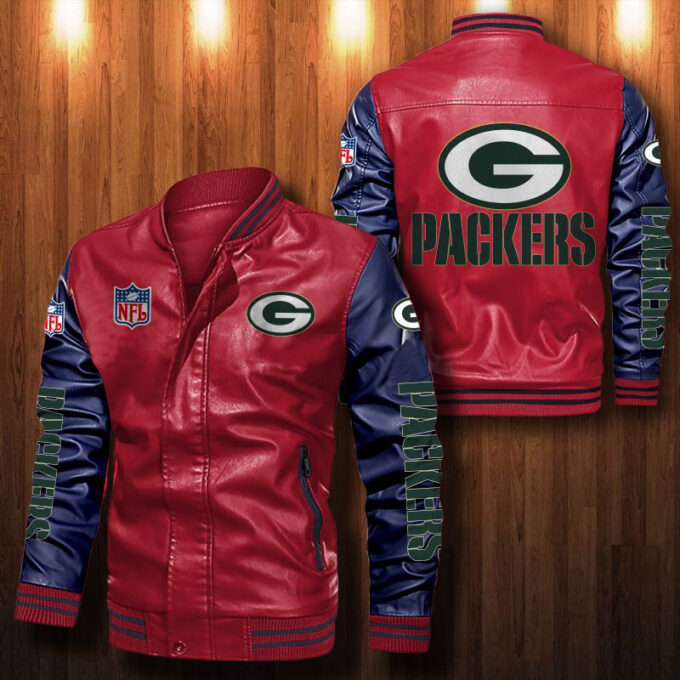 Green Bay Packers Leather Bomber Jacket