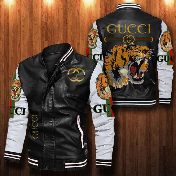 Gucci Tiger Leather Bomber Jacket