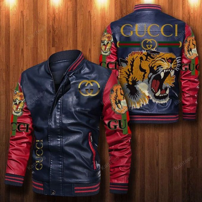 Gucci Tiger Leather Bomber Jacket